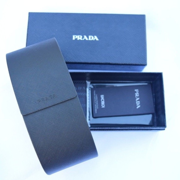 Prada Accessories - Prada Sunglasses Case Set,Black Magnetic Clamshell,Boxed,Cleaning Cloth,AuthCard
